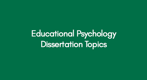 Educational Psychology Dissertation A Comprehensive Resource